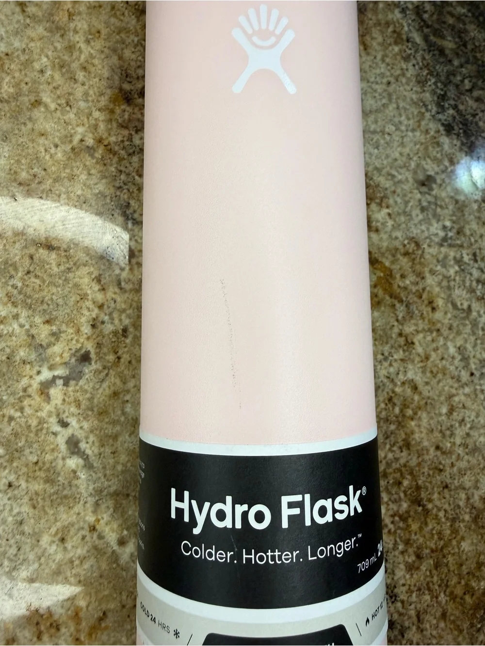 Hydro Flask Pink Stainless Steel Water Bottle with Black Cap